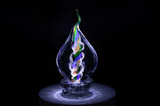 cremation glass flame with ash Illuminated multi-color